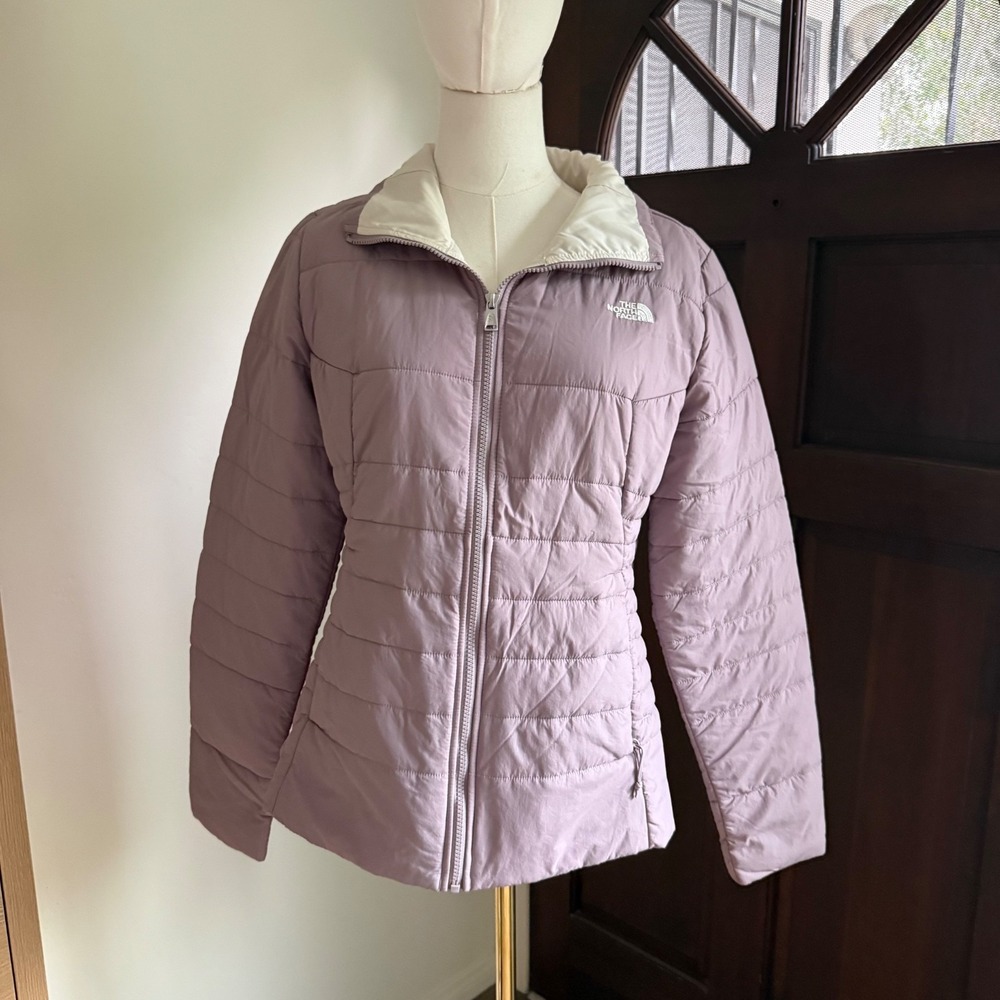 The North Face Nylon Zip Up Stand Collar Insulated Jacket 771 | Lilac | Size Med